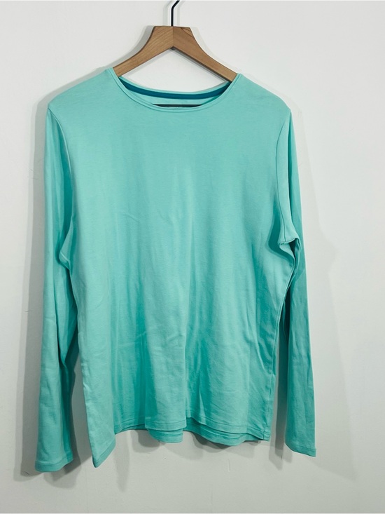 Talbots Tops - The Talbots Tee Long Sleeve Pima Cotton Beautiful Blue Sz XL Classic Minimalist
